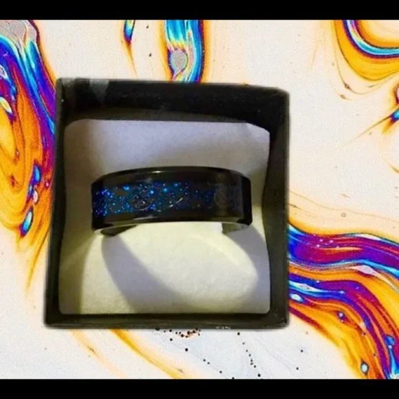 Hieroglyphic Electric Blue Black SS Band - Picture 2 of 15